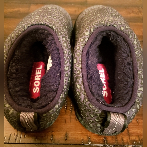 Sorel Bodega Run Leopard Print Slippers Size 6 - Picture 3 of 7